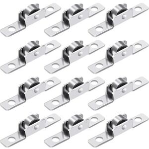 12 Pack 3/8 inch Push-Pull Sliding Window Roller Metal Wheels, Universal Metal